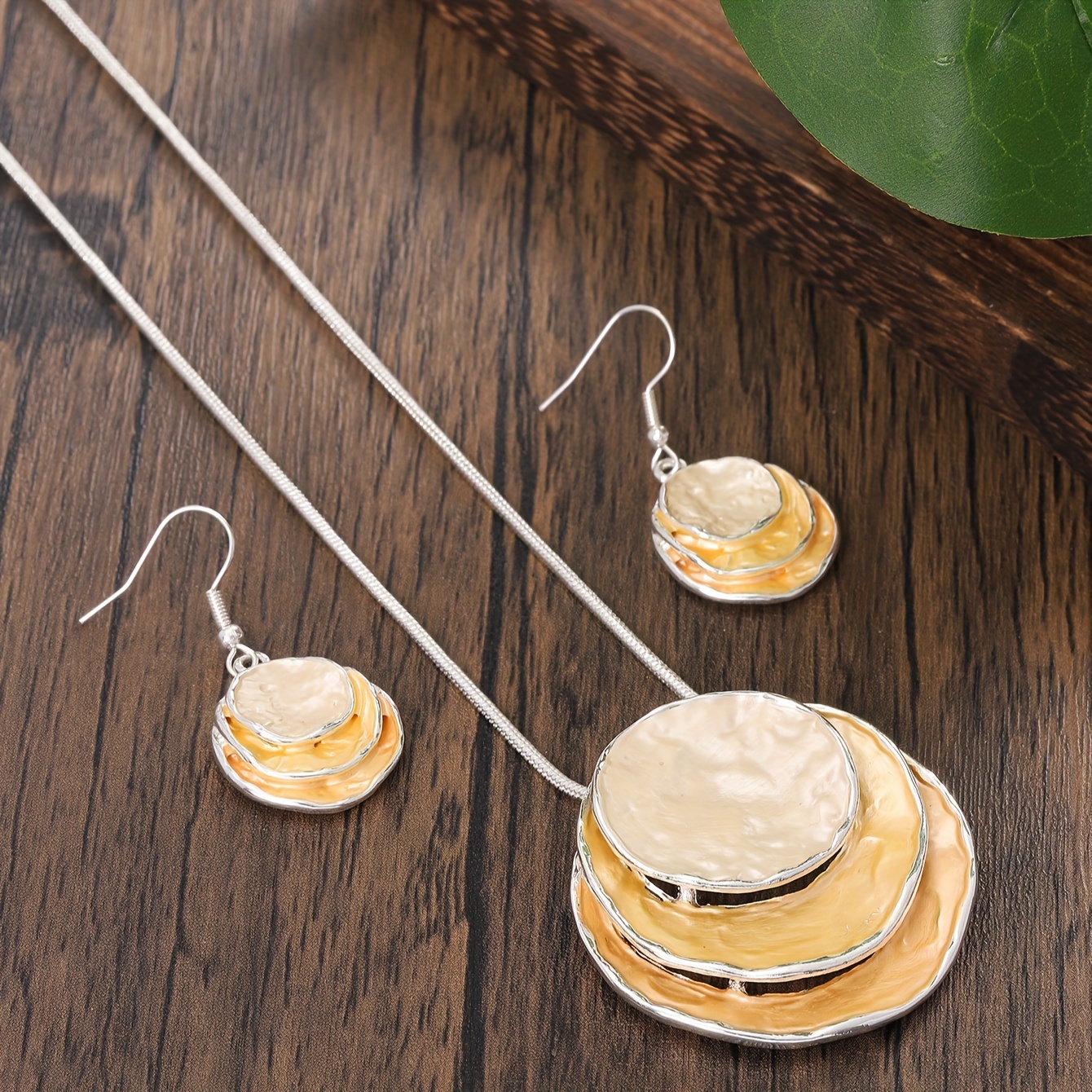 Boho Jewelry Set Disc Drop Earrings Necklace Party Accessories
